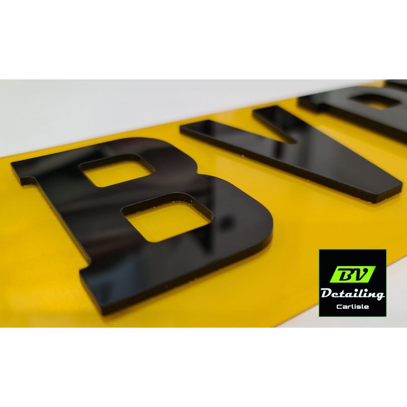 4D Number Plates 3mm acrylic - Standard UK size set front & back