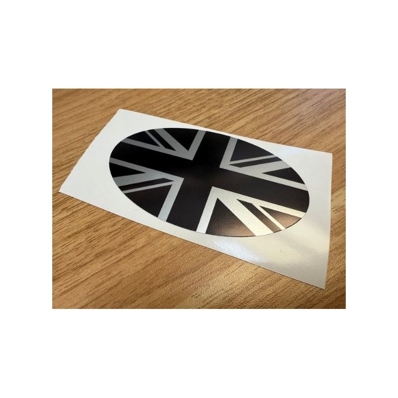 Union Jack black and silver car sticker