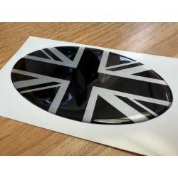 Union Jack black and silver 3D resin domed car badge - BV Detailing Carlisle
