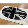 Union Jack black and silver 3D resin domed car badge